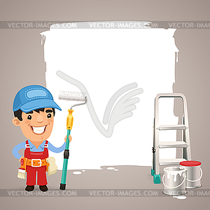 Painter With Text Box - vector image