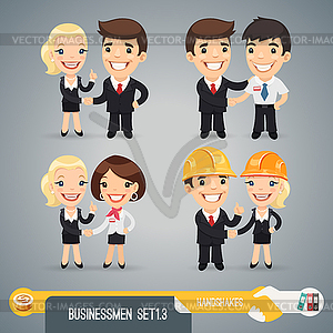 Businessmans Cartoon Characters Set1. - vector image