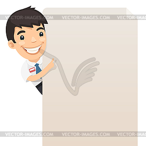 Manager Looking at Blank Poster - royalty-free vector image