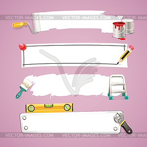 Construction Text Boxes Set1. - vector image