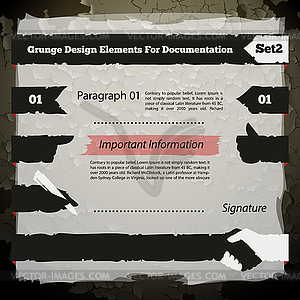 Гранж элементы дизайна Для Documentation Set - клипарт в векторе