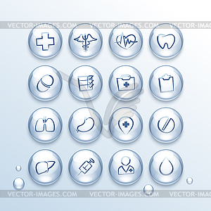Медицинские Набор иконок в Капли - векторная графика