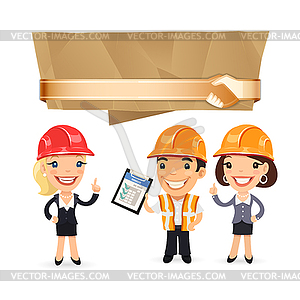 Forewoman with Speech Bubble - vector clip art