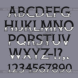 Halloween Bone Font - vector image