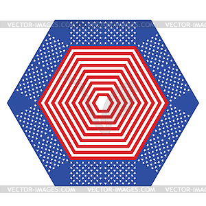 Stripes and stars geometric ornament - vector clip art