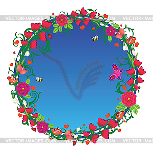 Decorative spring floral banner - vector clipart