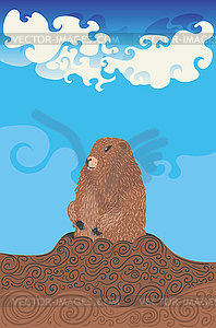 Groundhog day card - vector image