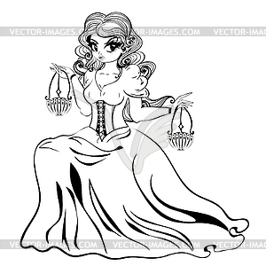 Libra zodiac girl - royalty-free vector clipart