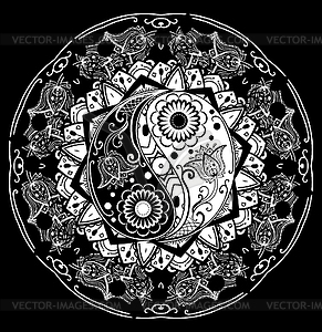 Yin yang paisley - vector image