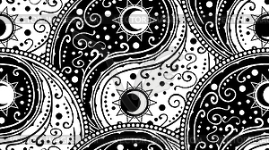 Yin yang paisley - vector image