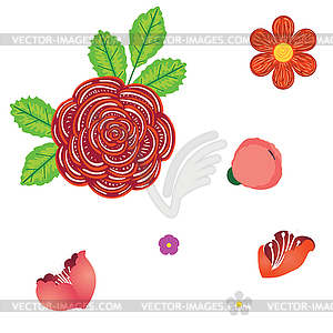 Bright spring flowers - vector clip art