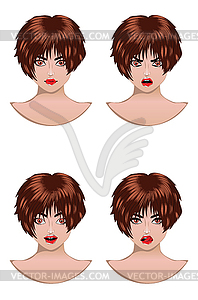 Girl with brown hair - vector clipart