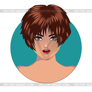 Girl with brown hair - vector image