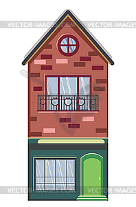 Ретро кирпичный дом - векторное изображение клипарта