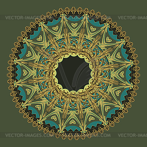 Круглая цветочная рамка - векторная графика
