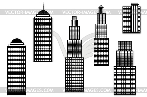Skyscrapers black and white - white & black vector clipart