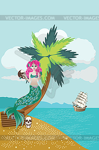 Mermaid tropical life - vector EPS clipart