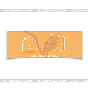 Business card for construction company. - vector clipart