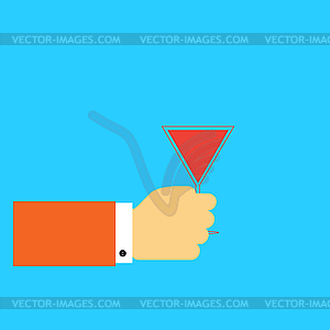 Hand with a glass of wine. Vector illustration. - vector clip art