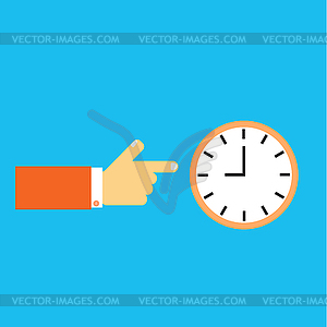 Hand showing on the clock. - vector EPS clipart