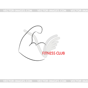 Hand bodybuilder. Logo for a fitness club. - vector clipart