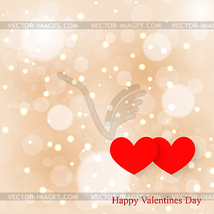 Two hearts soft background bokeh.  - vector image