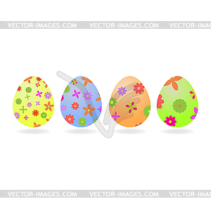 Colored Easter eggs. Vector illustration . - vector clipart