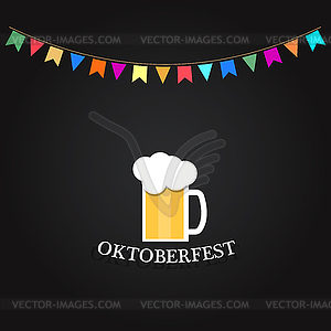 Beer Festival. Glass of beer on a chalkboard. - vector clipart