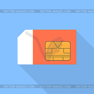 Sim card vector illustration of a flat design. - vector clipart