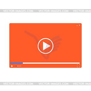 Video player template for web. Vector illustration . - vector image