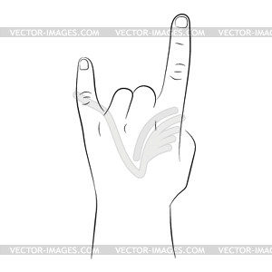 Rock gesture. Vector illustration . - vector clipart