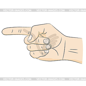 Forefinger gesture. Vector illustration . - vector clip art