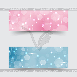 Modern banners with abstract circles and stars - vector clip art