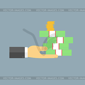 Businessman is holding cash - vector clipart / vector image