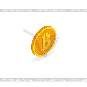 Coin bitcoin. Isometric  - vector clipart