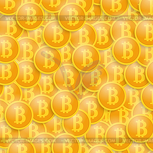 Coins of bitcoins background - color vector clipart