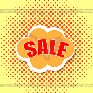 Pop art comics cloud banner with word sale - vector image