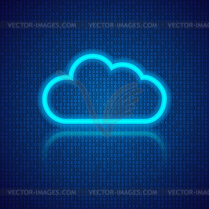 Cloud computing on an abstract digital background - vector clipart