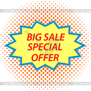 Big sale sign in retro style - vector image