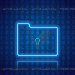 Folder on background of digital data - vector image