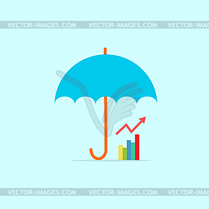 Umbrella covers profit growth schedule - royalty-free vector image