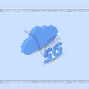 5G-символ облака беспроводного соединения - иллюстрация в векторном формате