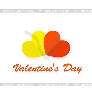 Two paper hearts  - color vector clipart