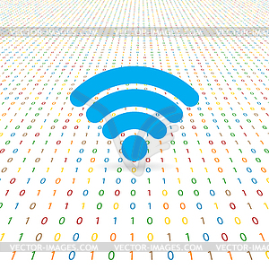 Symbol of network wifi on digital background - vector clipart