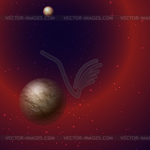 Planet star milky way in outer space - vector clipart
