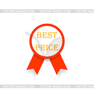 Best price emblem with ribbon - stock vector clipart