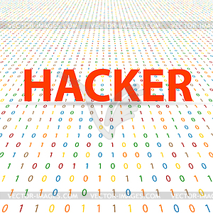Хакерская надпись на цифровом фоне - векторный графический клипарт