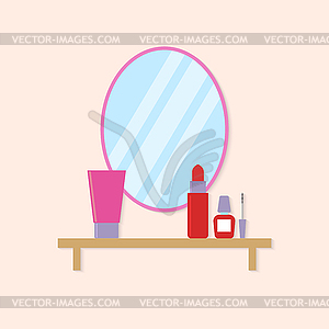 Cosmetics on table  - vector clipart