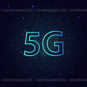 5G standard of modern signal transmission technology - vector clip art