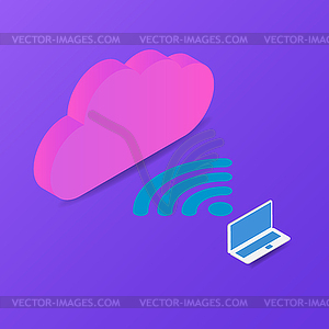 Connecting to Internet using Wi-Fi - vector image